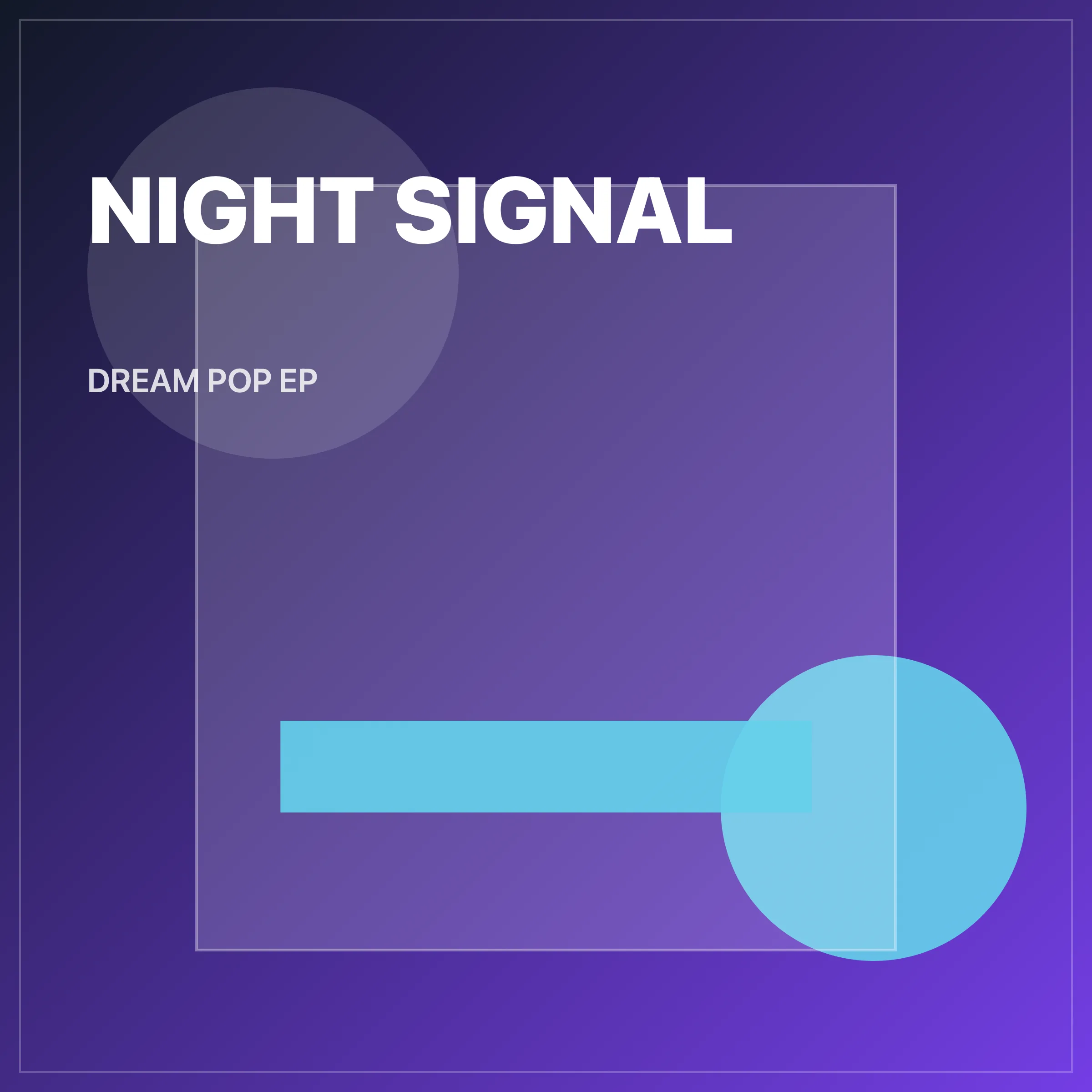 Square AI album cover example with a neon dream-pop visual direction