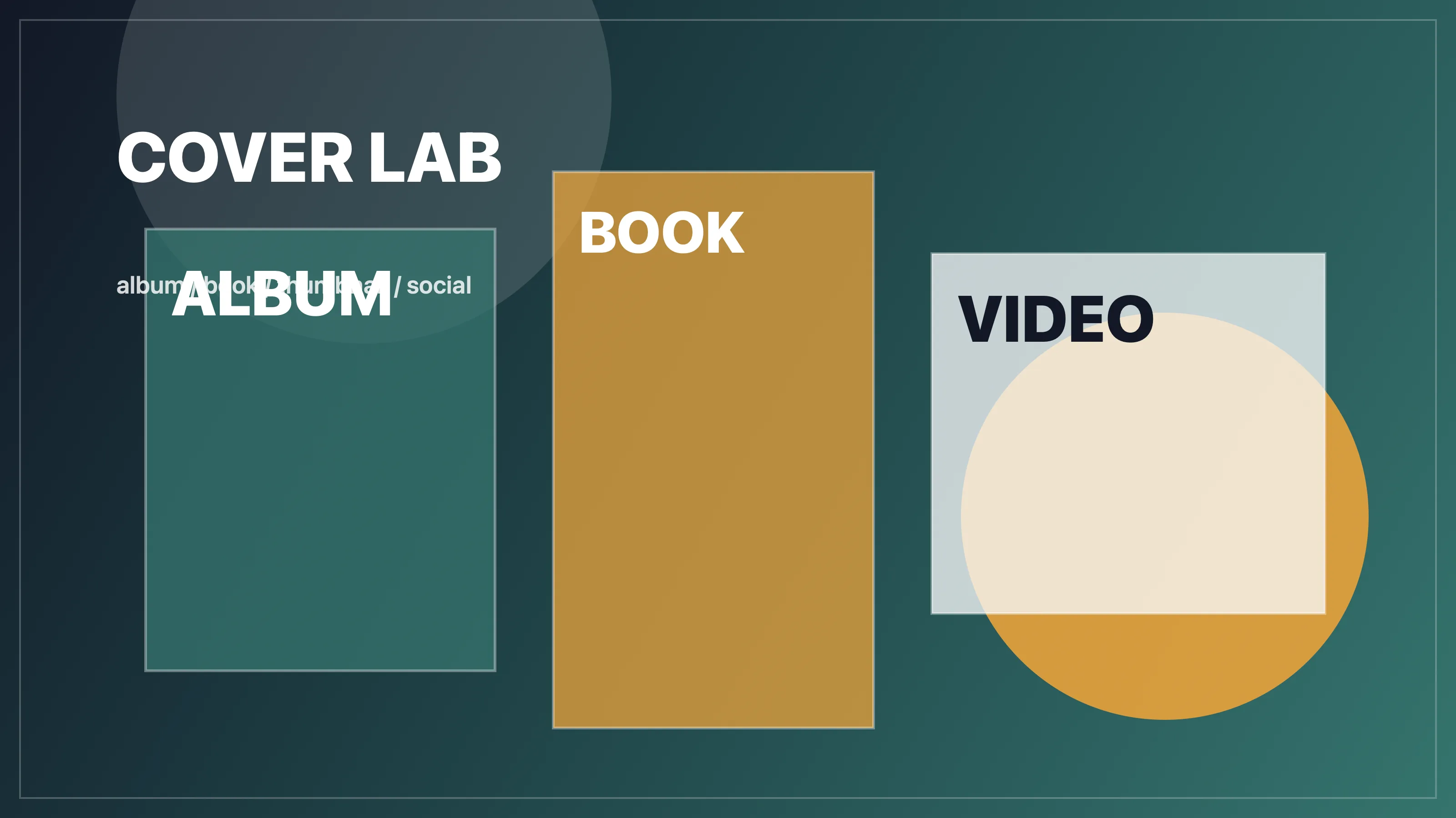 AI Cover Generator preview collage with album, book, video, and social cover formats