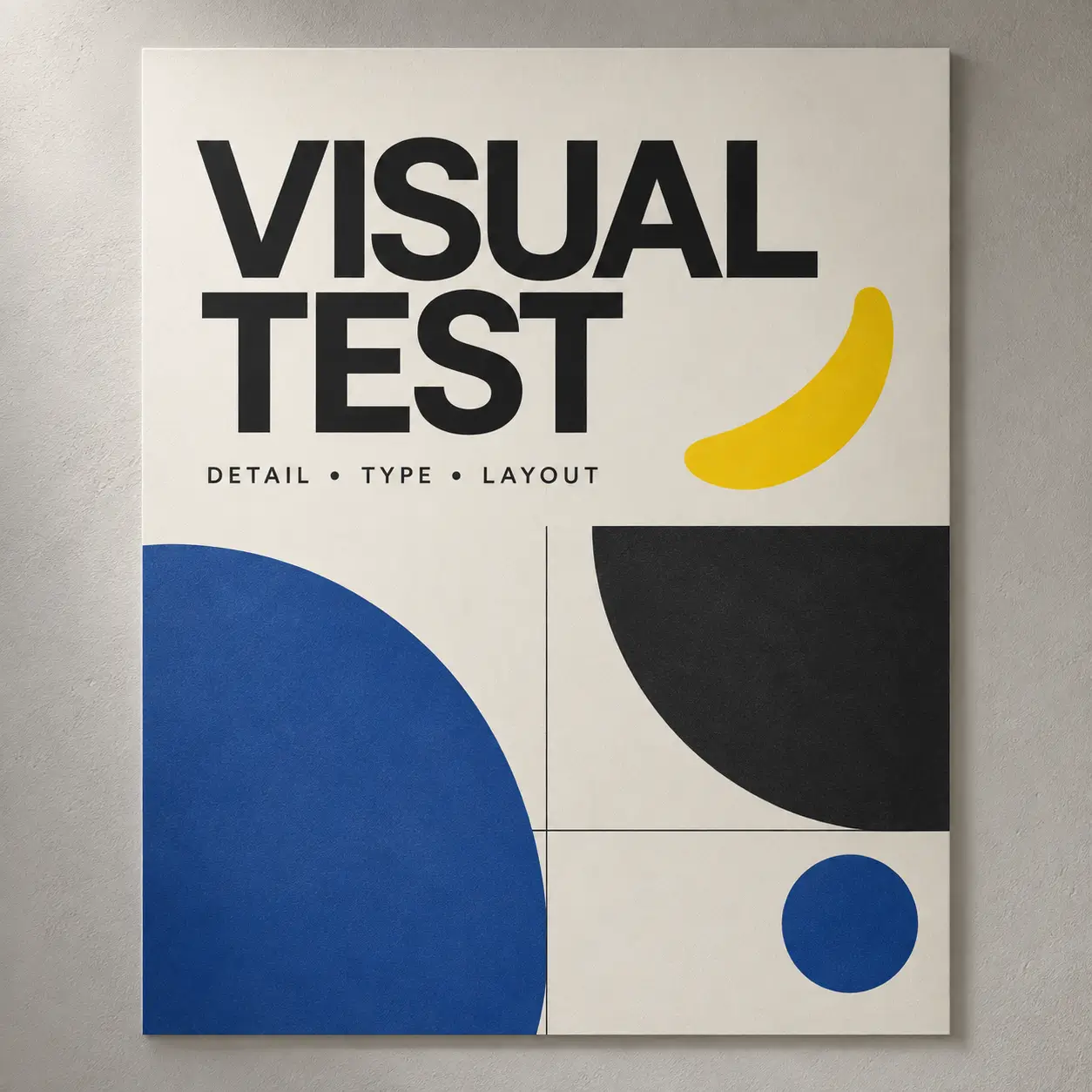 Editorial Visual Test poster illustrating a typography accuracy check