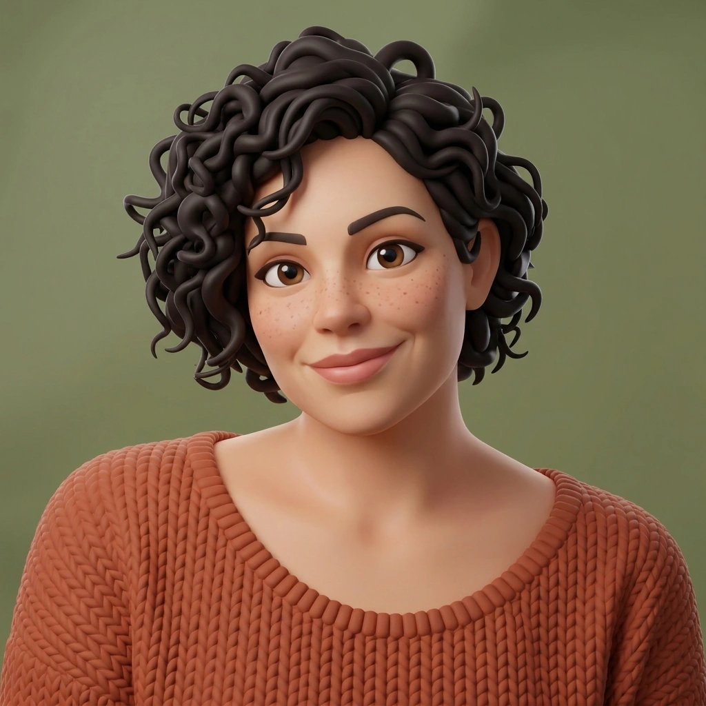 Photo to Cartoon example output with rounded 3D features and the original terracotta top